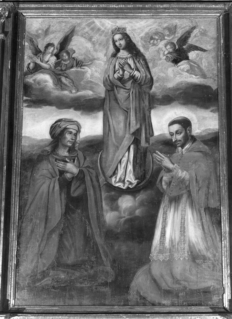 Madonna immacolata tra Sant'Anna e San Carlo Borromeo (dipinto) - ambito mantovano (sec. XVIII)