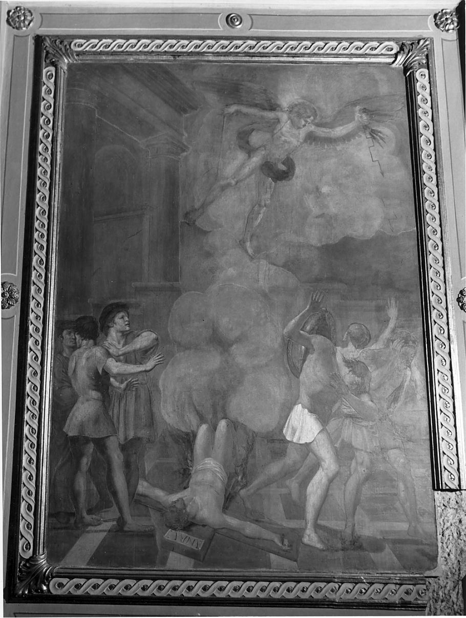 Miracolo del Crocifisso buttato alle fiamme, Miracolo del Crocifisso (dipinto, ciclo) di Legnani Giuseppe (sec. XIX)