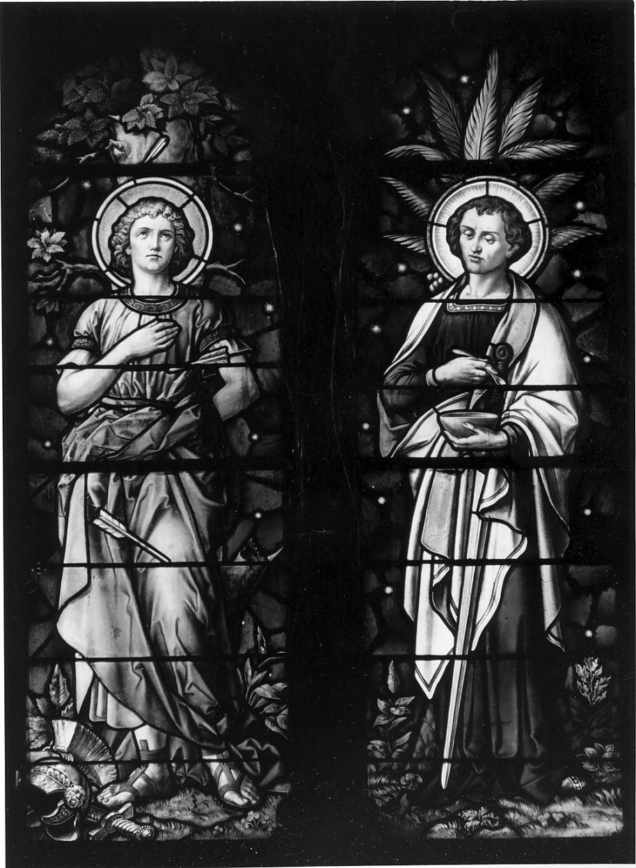 S. Sebastiano e S. Pantaleone, Santi (vetrata, serie) - bottega tedesca, bottega tedesca (sec. XIX)