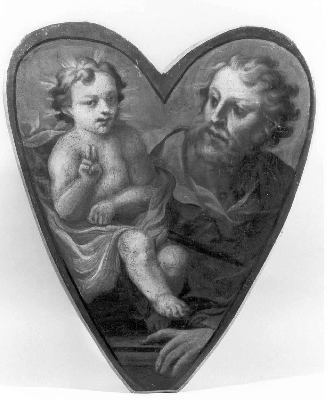 San Giuseppe e Gesù Bambino (dipinto, elemento d'insieme) di Fabbri Pietro detto dell'Oboe (secondo quarto sec. XVIII)