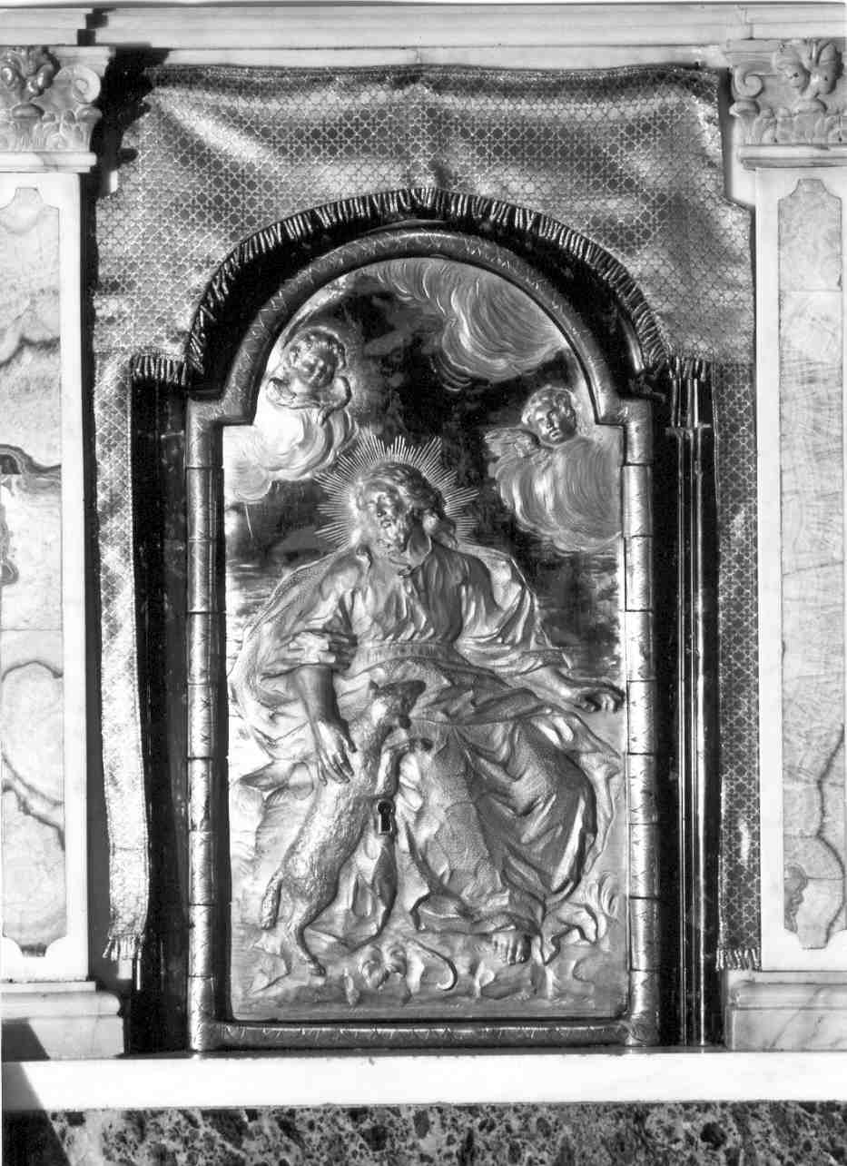 Cristo Buon Pastore (sportello di tabernacolo, elemento d'insieme) - ambito mantovano (sec. XX)