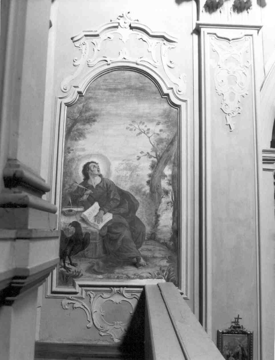 San Giovanni Evangelista (dipinto, elemento d'insieme) di Ghirlandini Giovanni (sec. XVIII)
