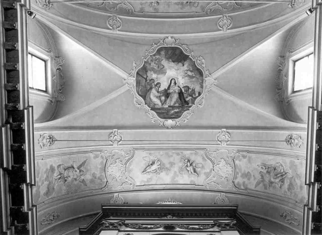 angeli con simboli cristiani (decorazione plastico-pittorica, insieme) - ambito lombardo (sec. XVIII)
