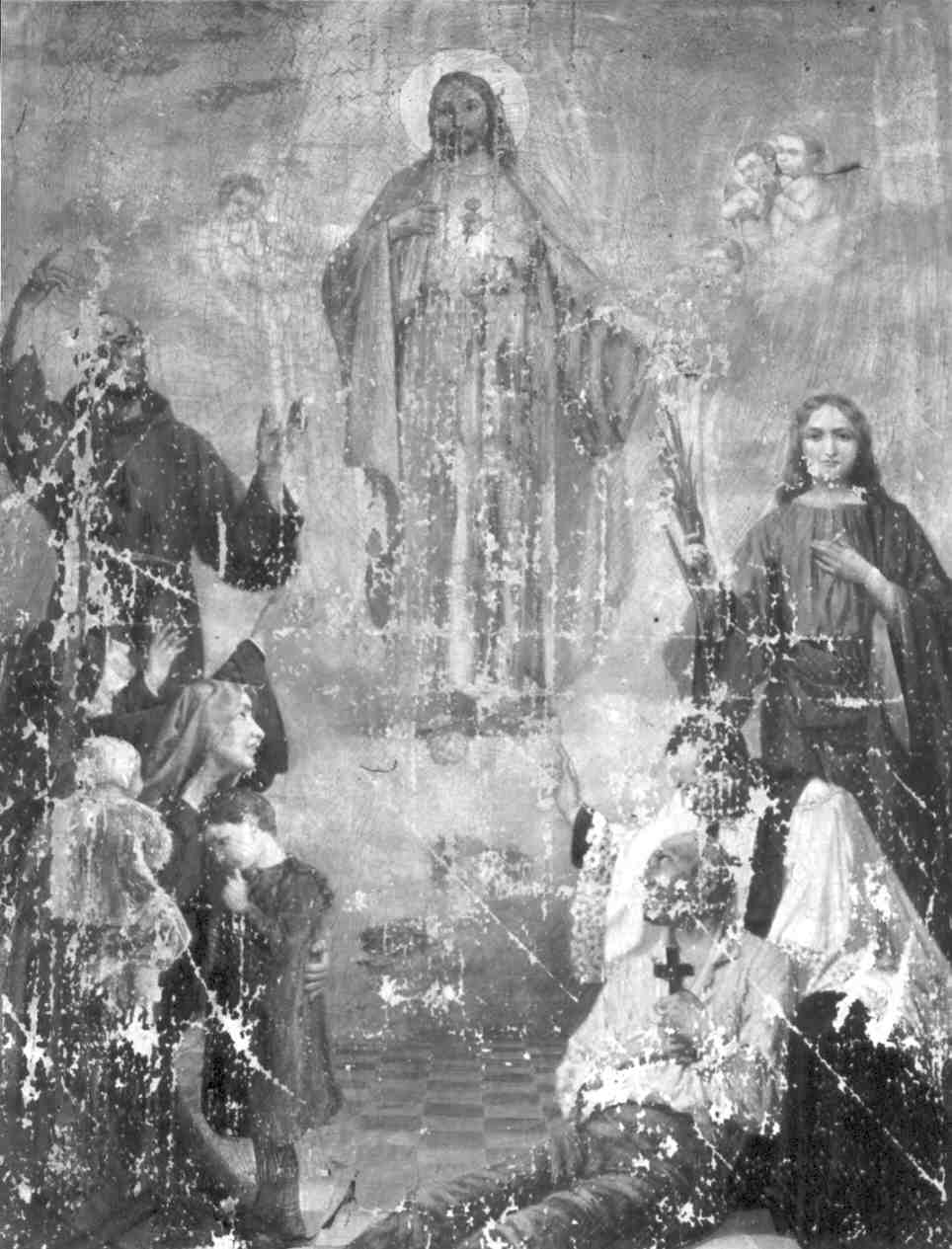 Sacro Cuore di Gesù e santi (dipinto, opera isolata) - ambito lombardo (fine/inizio secc. XIX/ XX)