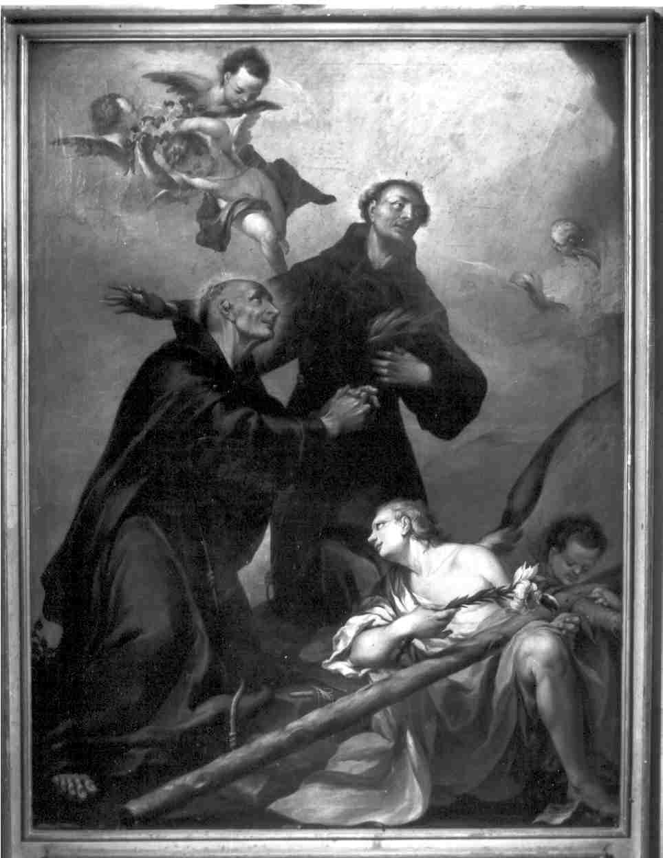 San Pietro d'Alcantara e San Pietro Regalato (dipinto, opera isolata) di Scalvini Pietro (sec. XVIII)