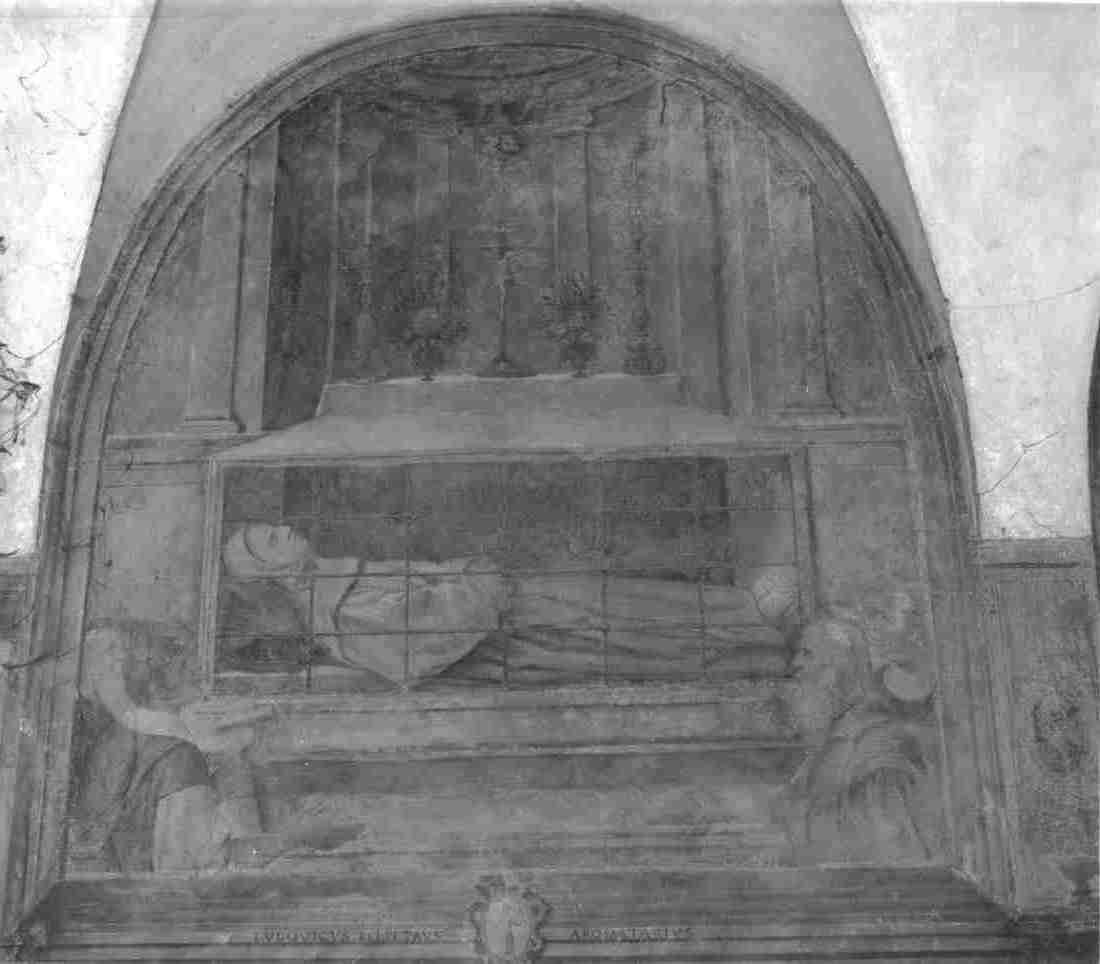 morte di San Bernardino da Siena (dipinto, opera isolata) di Gandino Antonio (inizio sec. XVII)