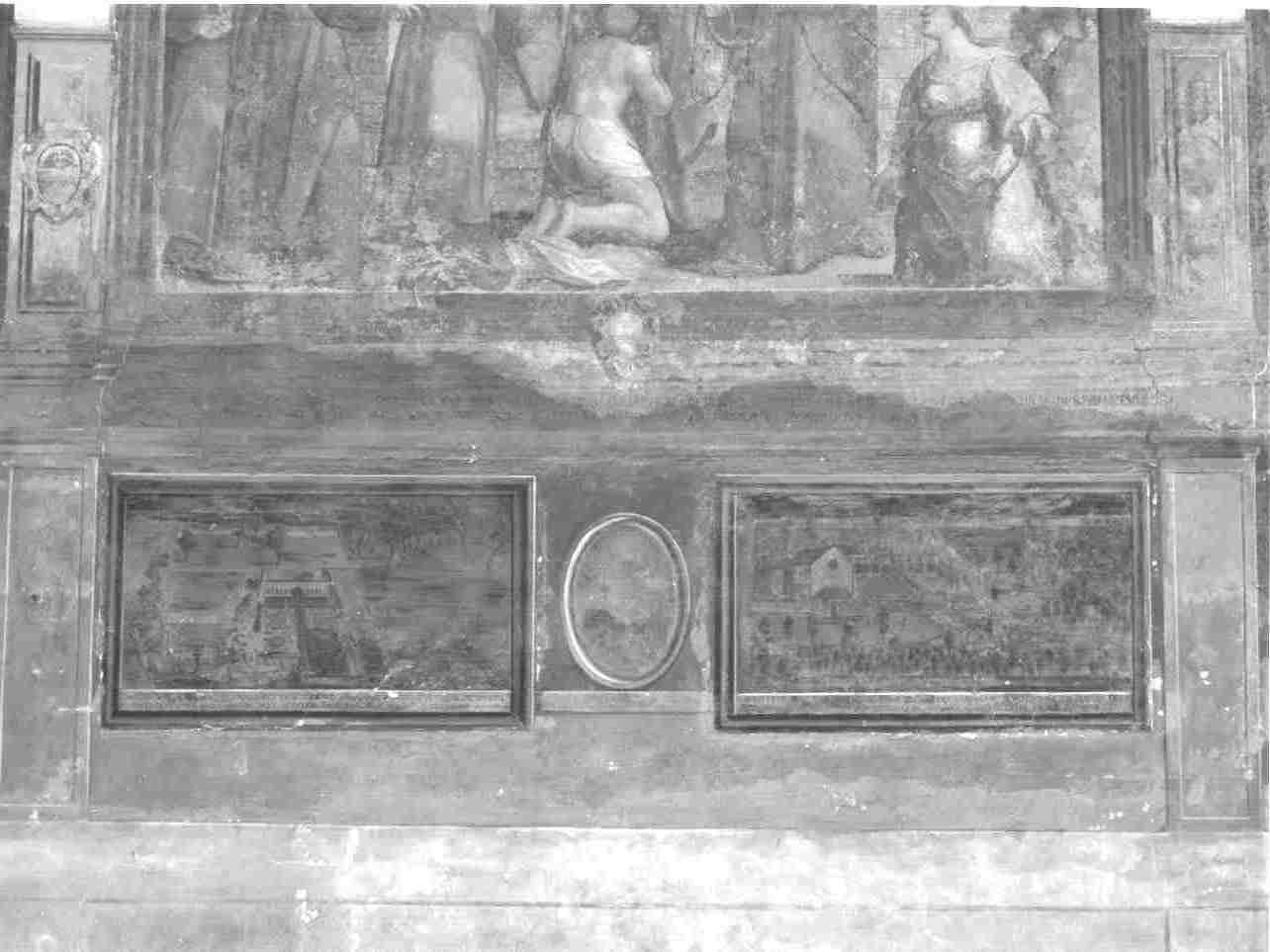 veduta del convento di San Francesco in Asola/ veduta del convento di Santa Maria degli Angeli in Pralboino (dipinto, opera isolata) - ambito bresciano (sec. XVII)