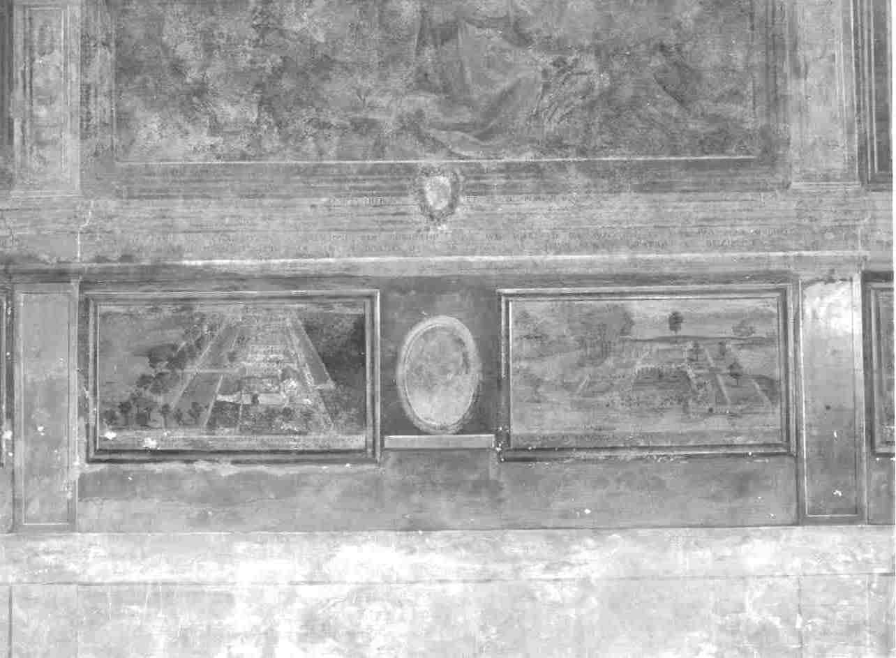 veduta del convento di San Bernardino in Chiari/ veduta del convento di Santa Maria in Quinzano (dipinto, opera isolata) - ambito bresciano (sec. XVII)