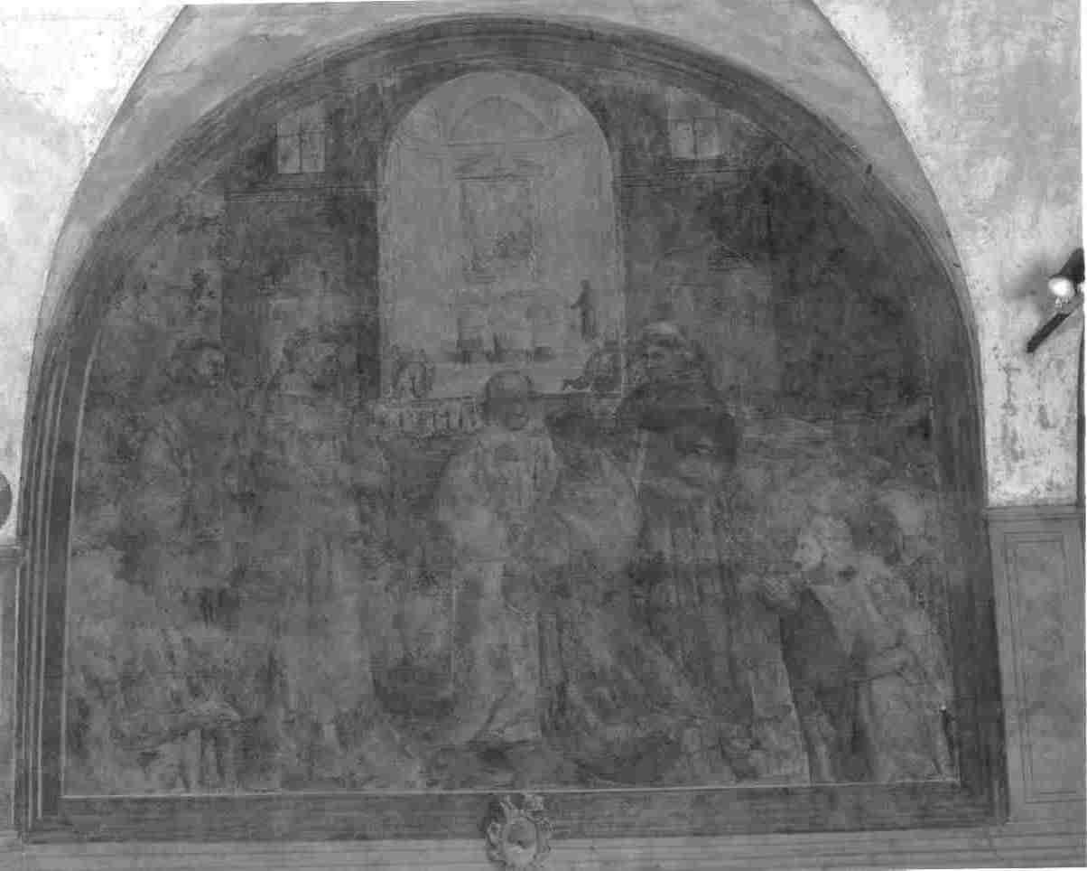 San Bernardino da Siena pronuncia i voti (dipinto, opera isolata) - ambito bresciano (inizio sec. XVII)