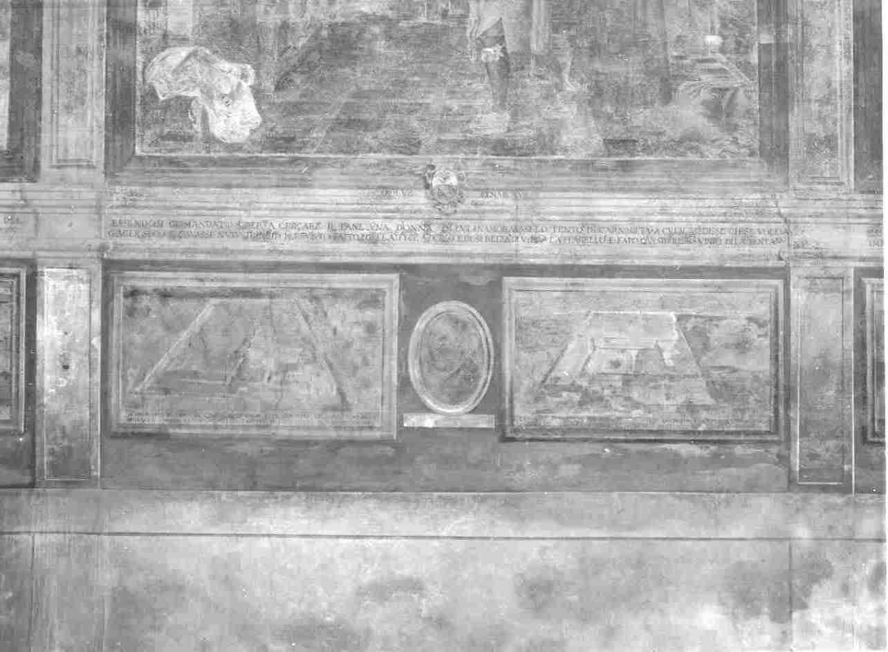veduta del convento di Santa Maria in Ghedi/ veduta del convento dell'Annunciata in Lonato (dipinto, opera isolata) - ambito bresciano (sec. XVII)