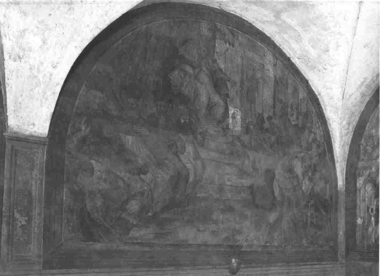 San Bernardino da Siena incontra Papa Martino V (dipinto, opera isolata) - ambito bresciano (inizio sec. XVII)