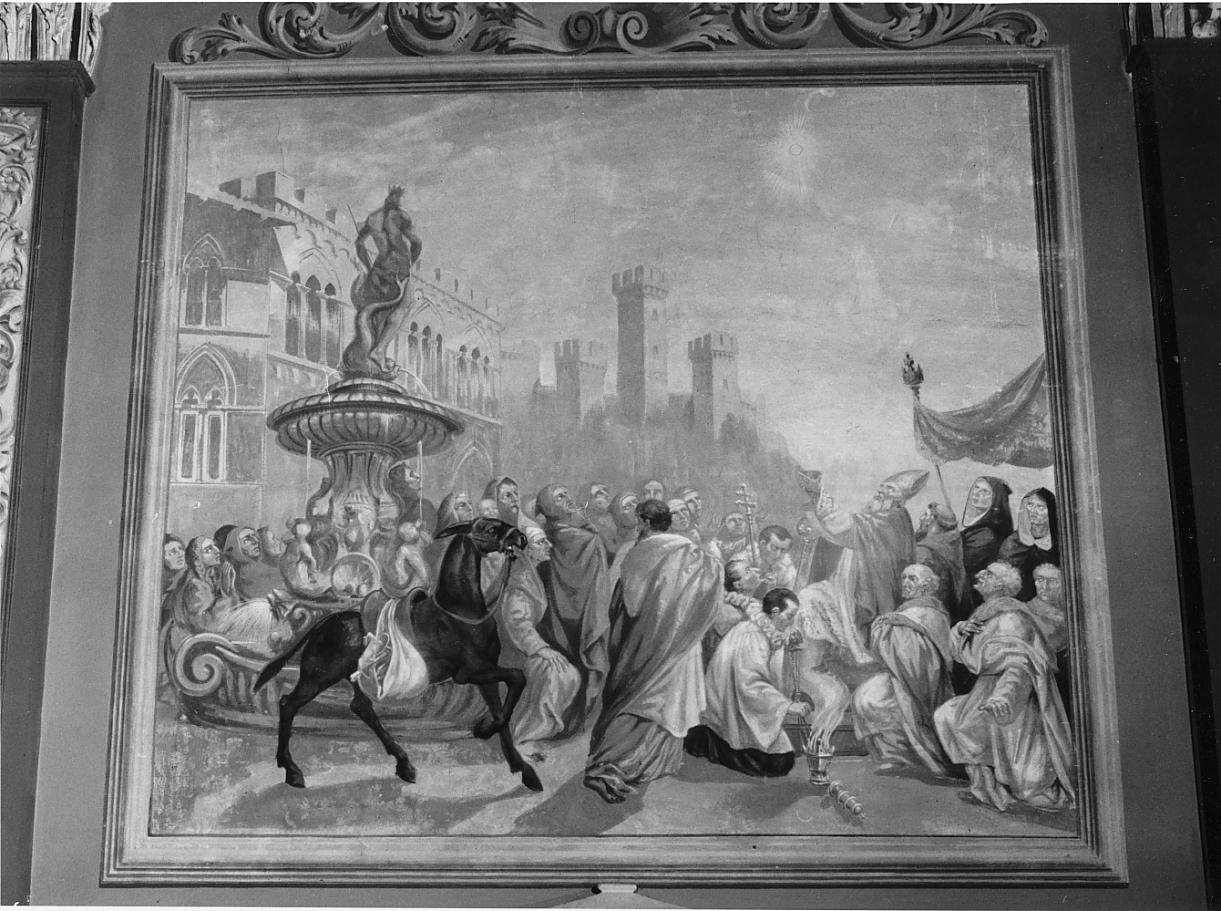 Miracolo di San Luigi Gonzaga (dipinto) di Pizzini Ettore da Udine (sec. XX)