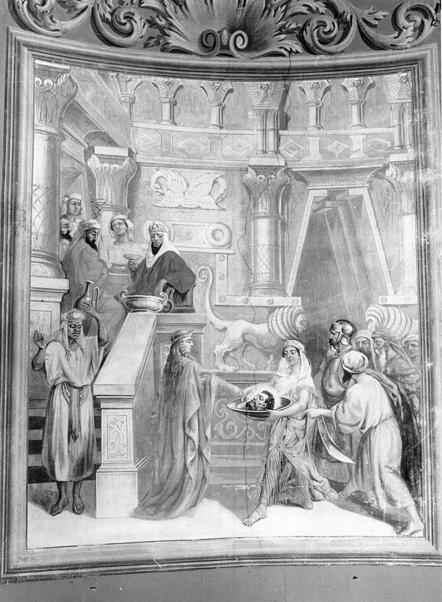 Salome' consegna la testa di San Giovanni Battista ad Erodiade (dipinto) di Pizzini Ettore da Udine (sec. XX)