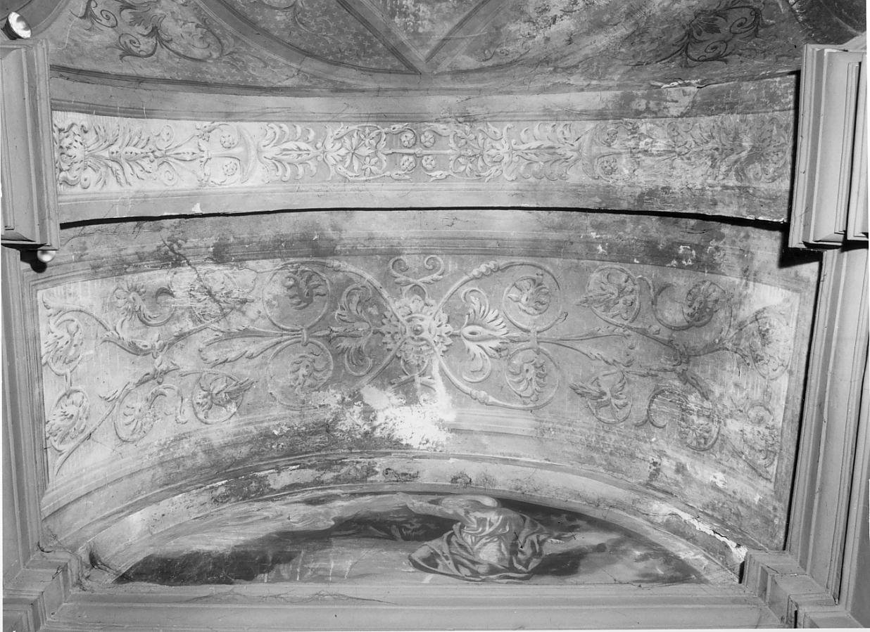 Orazione di Cristo nell'orto di Getsemani/ motivi decorativi a girali vegetali (dipinto) di Pizzini Ettore da Udine (sec. XX)