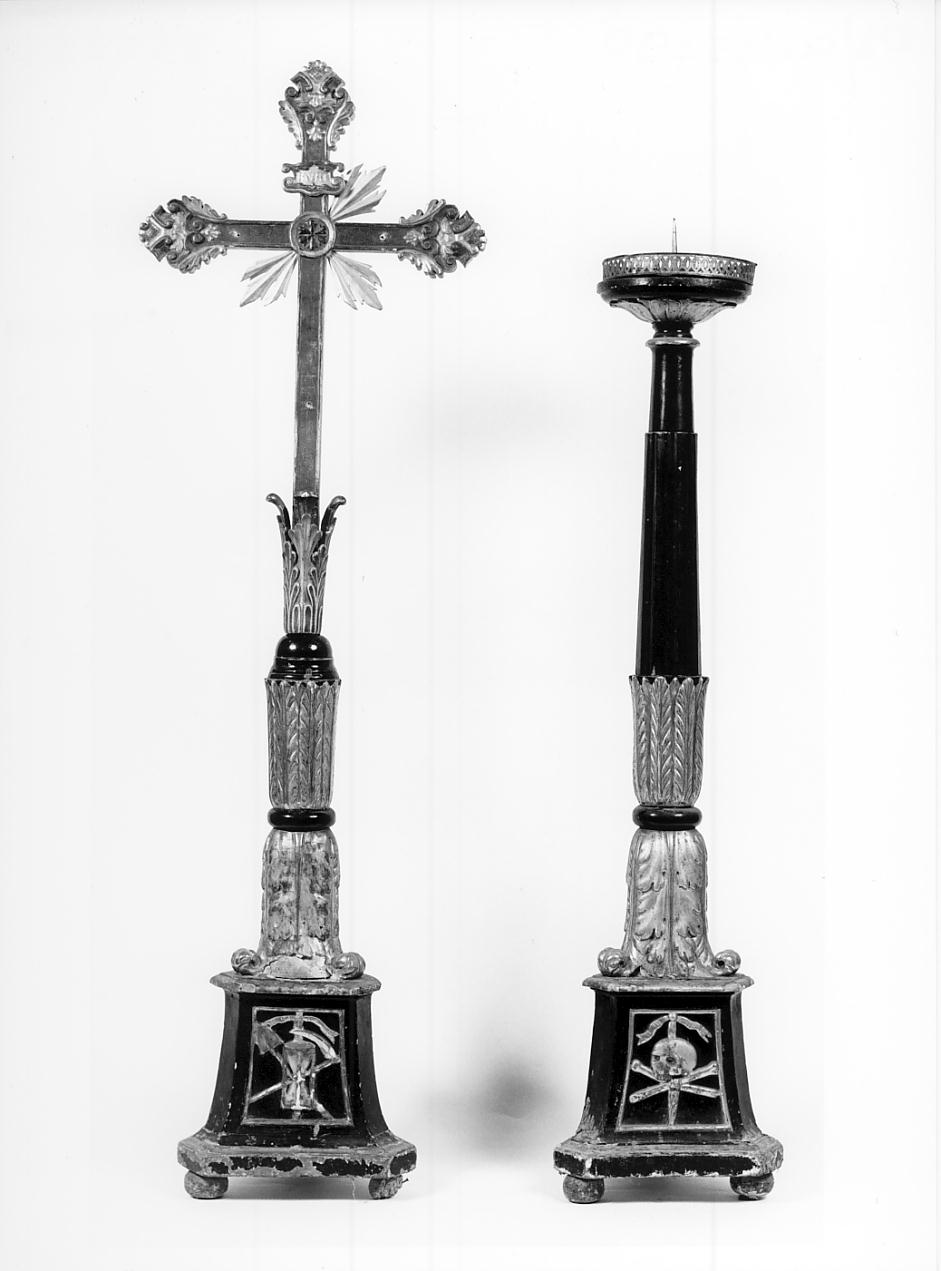 candelabro funebre, serie - ambito cremonese (prima metà sec. XIX)