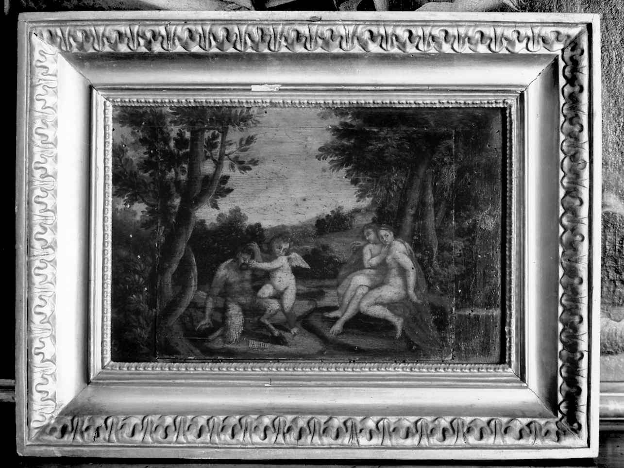 Ninfe e satiro (dipinto, opera isolata) - ambito lombardo (secondo quarto sec. XVI)
