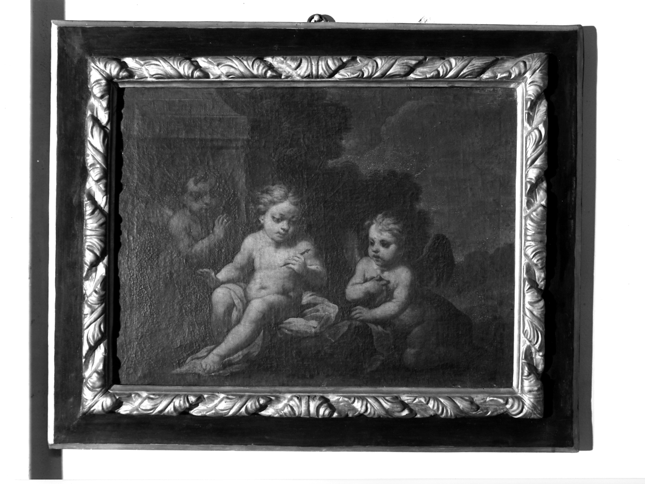 Tre amorini che giocano (dipinto, opera isolata) - ambito lombardo (primo quarto sec. XVIII)