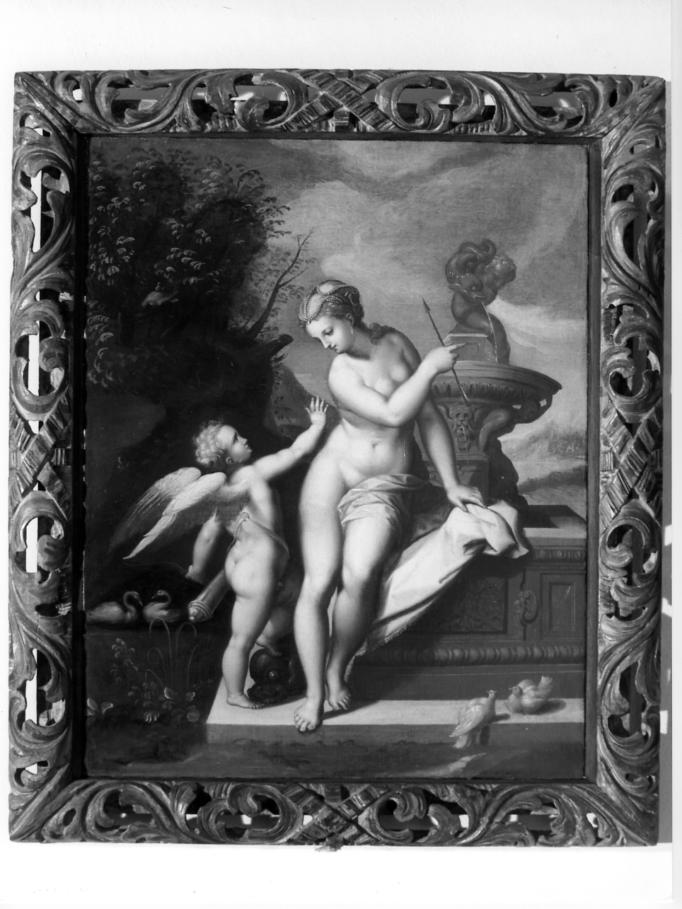 Venere e Cupido (dipinto, opera isolata) - ambito fiorentino (prima metà sec. XVI)