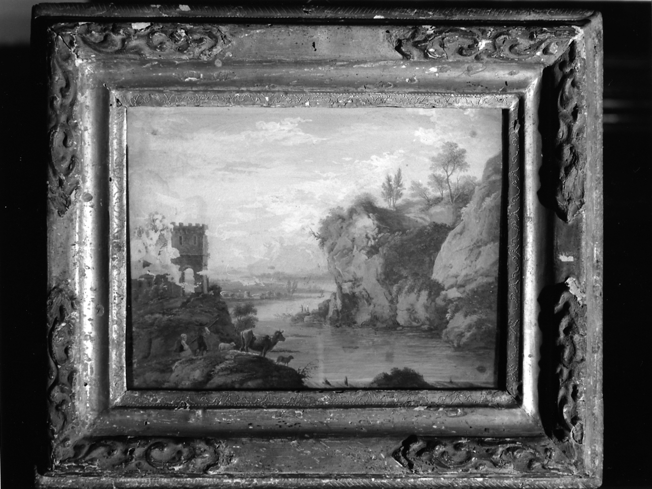 paesaggio fluviale (dipinto, opera isolata) - ambito veneto (prima metà sec. XVIII)
