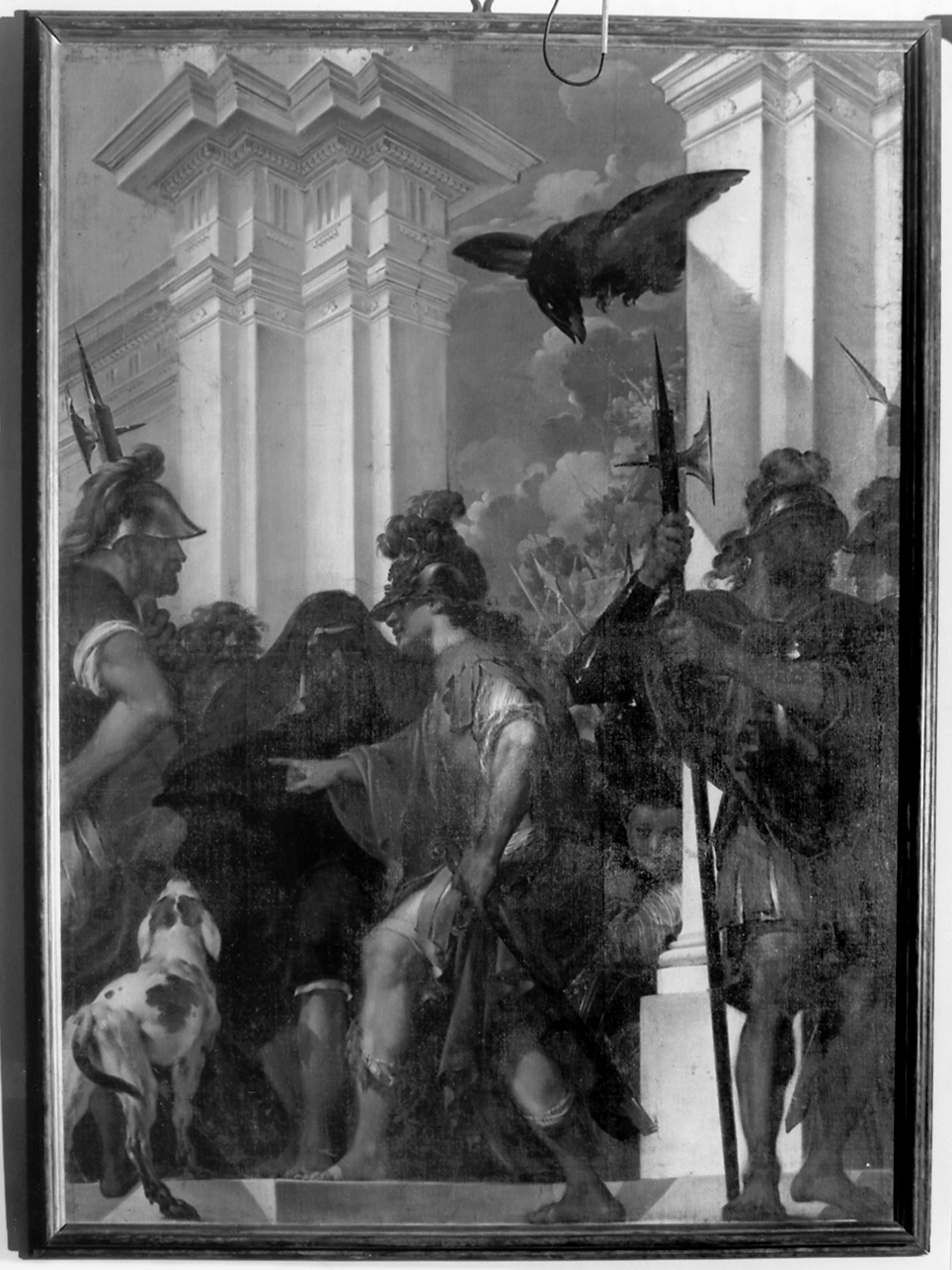 Alessandro Magno consulta gli indovini (dipinto, elemento d'insieme) di Bazzani Giuseppe (secondo quarto sec. XVIII)