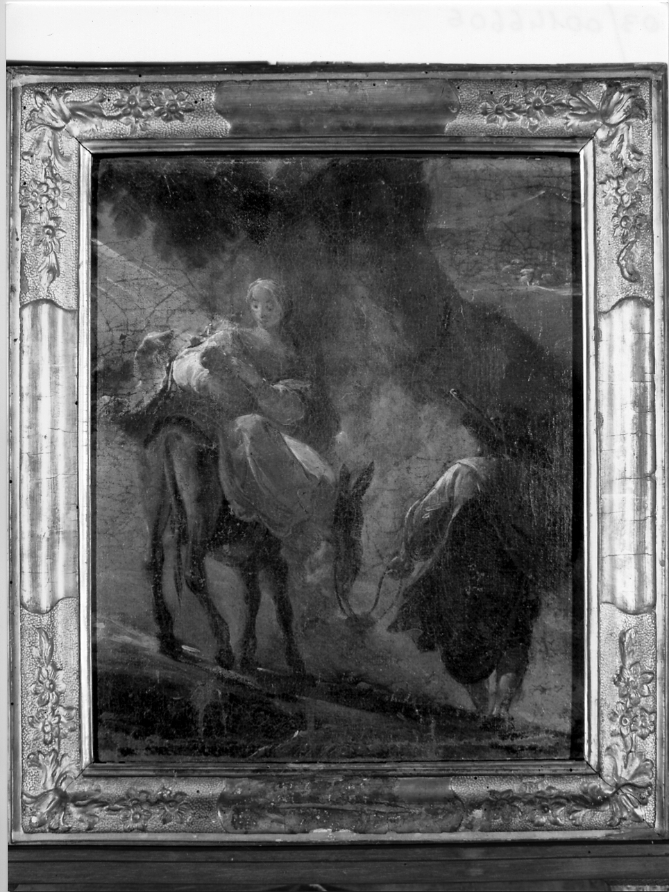 fuga in Egitto (dipinto, opera isolata) di Bazzani Giuseppe (secondo quarto sec. XVIII)