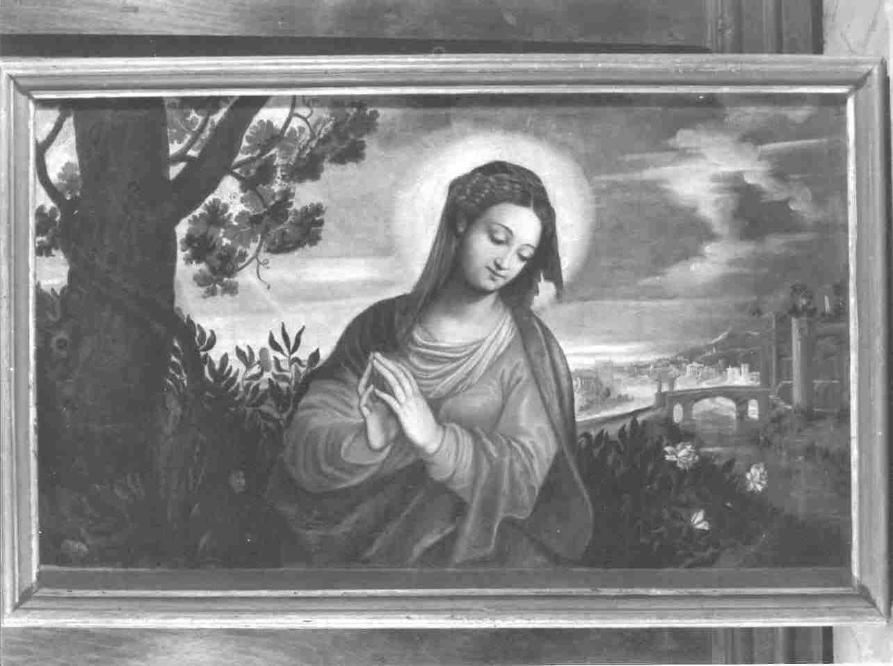 Madonna orante (dipinto, opera isolata) - ambito veneziano (fine/inizio secc. XVI/ XVII)