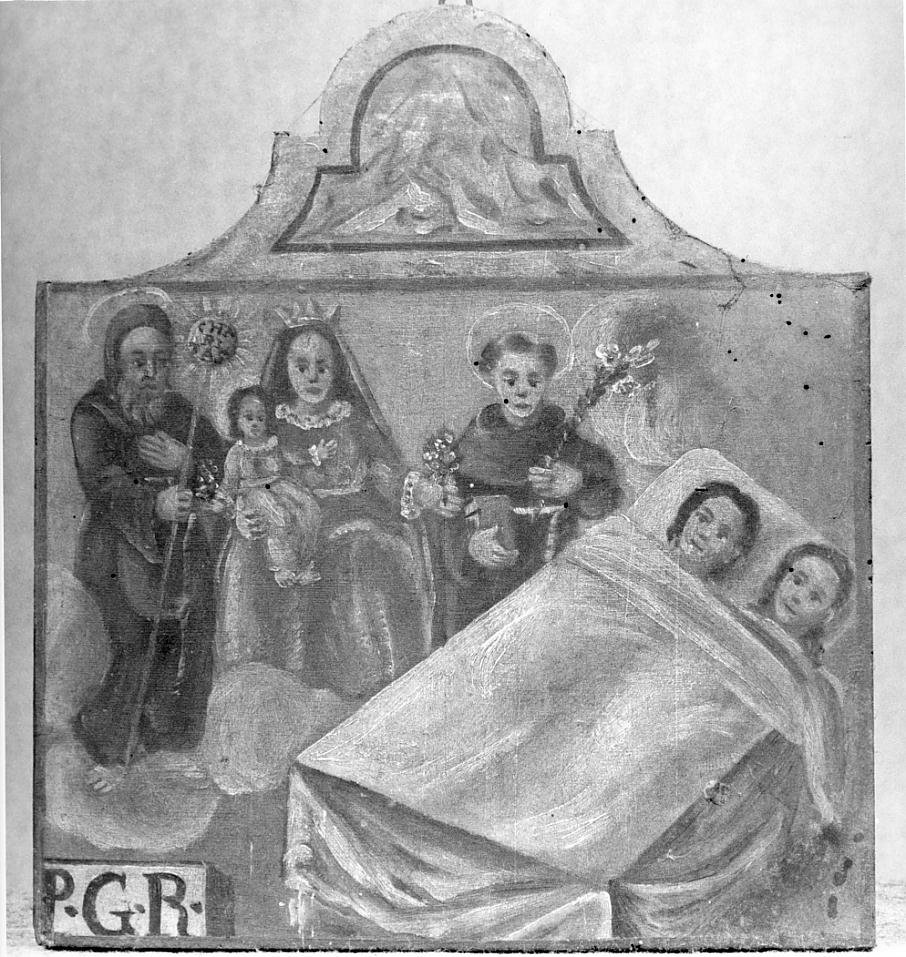 Ringraziamento alla Madonna e Santi per avvenuta guarigione (ex voto) - ambito lombardo (sec. XIX)