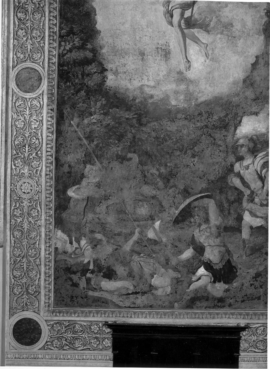 motivi decorativi a girali vegetali (dipinto, elemento d'insieme) di Perla Fabrizio (attribuito) (secc. XVI/ XVII)
