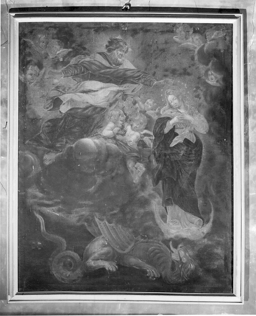 Dio Padre e la Vergine Immacolata (dipinto, insieme) - ambito lombardo (fine sec. XVII)