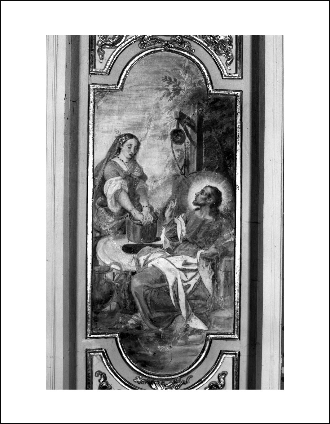 Gesù e la Samaritana al pozzo (dipinto, elemento d'insieme) di Ghirlandini Giovanni (sec. XVIII)