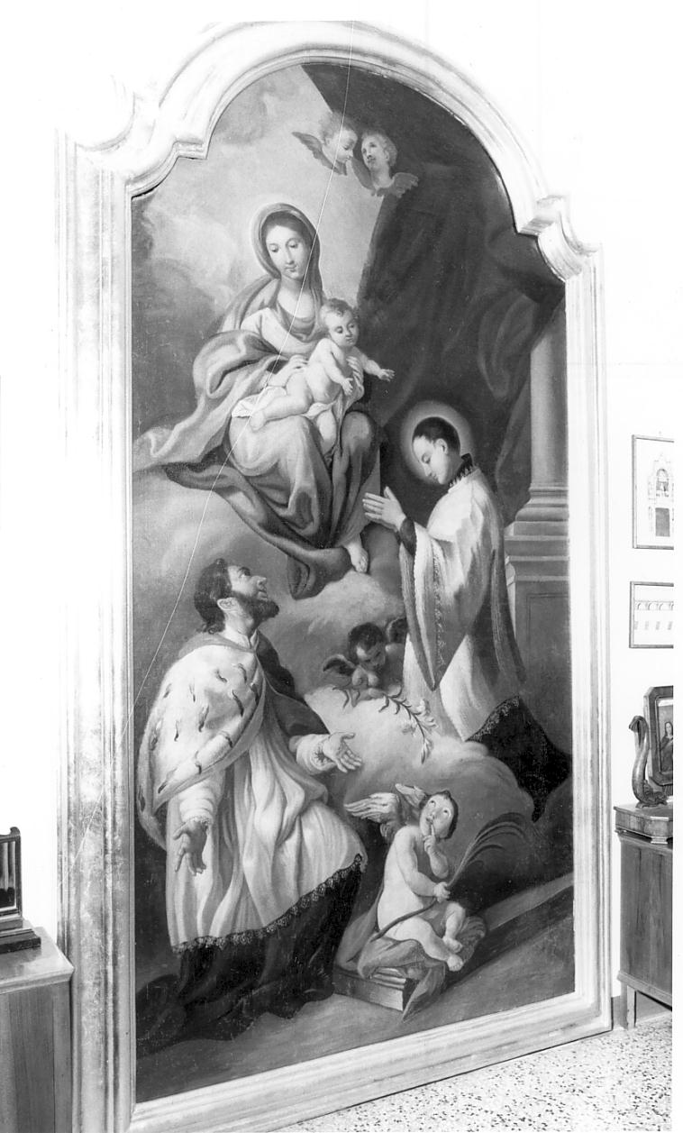 Madonna con Bambino, San Luigi Gonzaga, San Vincenzo ferrer e Angeli (dipinto, opera isolata) - ambito mantovano (secondo quarto sec. XVIII)