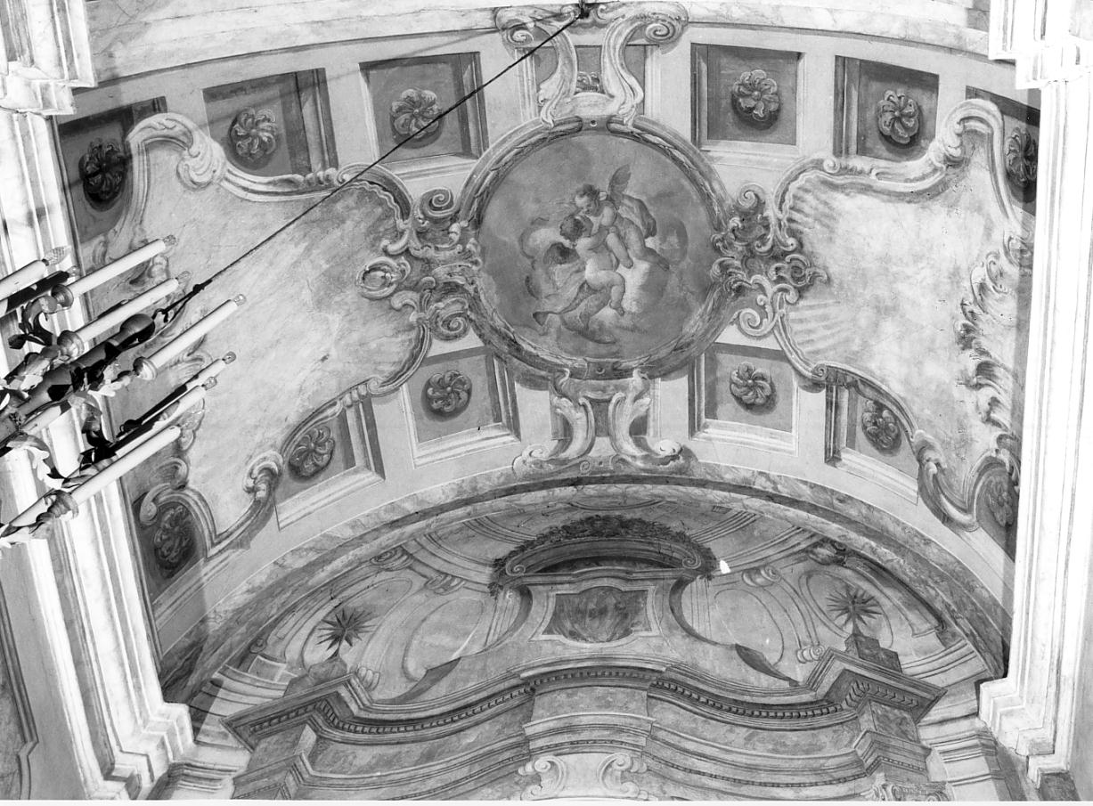 Motivi decorativi architettonici/ putti (dipinto, elemento d'insieme) di Accorsi Antonio, Cremonese Ilario (sec. XVIII)
