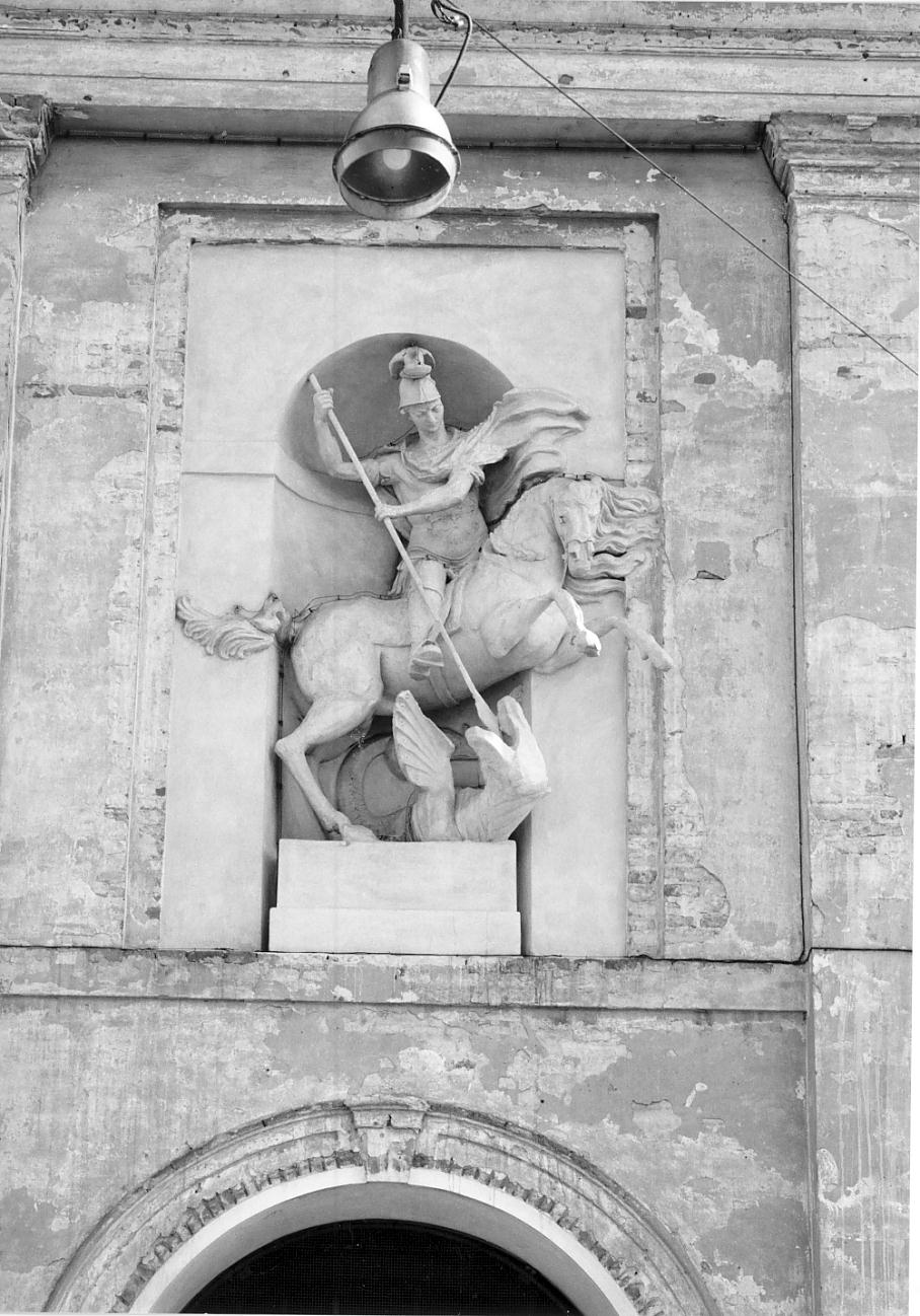 San Giorgio e il drago (statua, elemento d'insieme) di Bernero Vittorio Amedeo (attribuito) (sec. XVIII)