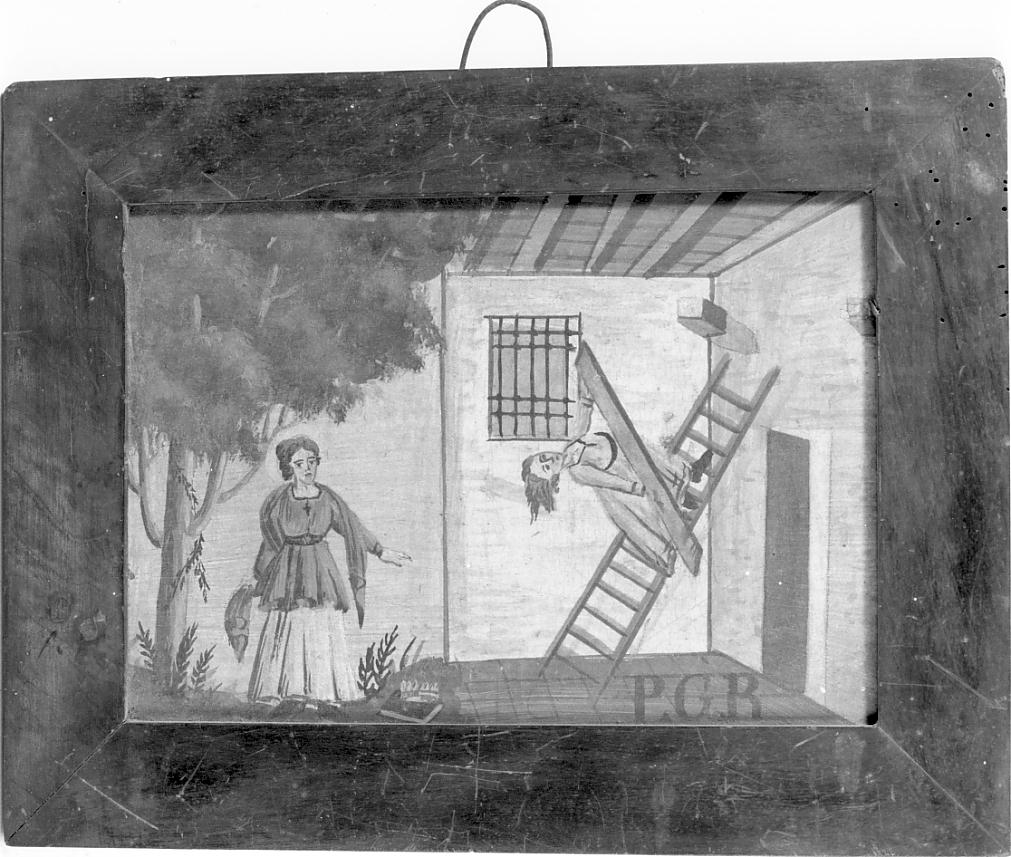 S. Liberata salva una donna caduta dalla scala (ex voto, opera isolata) - ambito lombardo (sec. XIX)