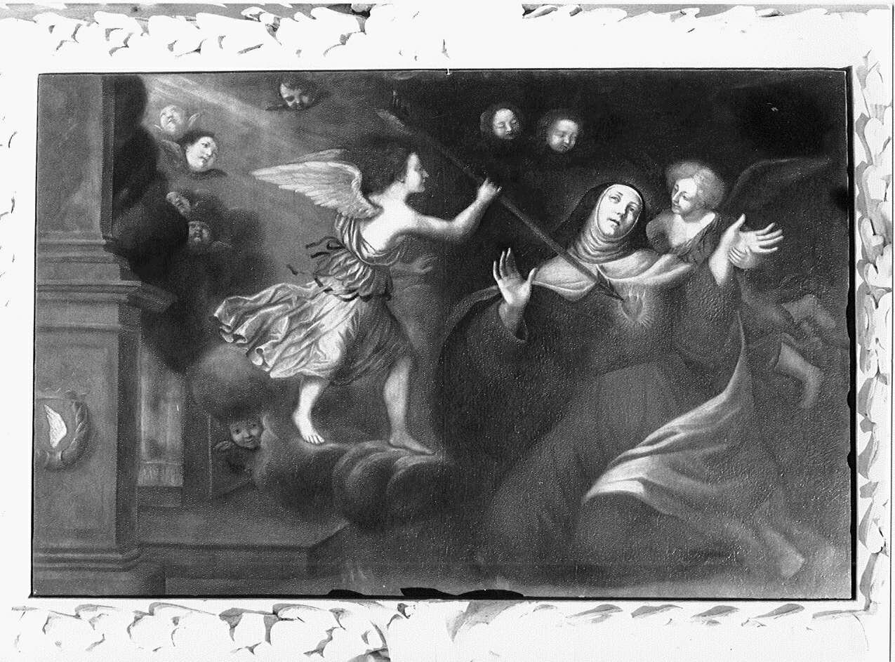 Santa Teresa d'Avila ha la visione dell'angelo che le trafigge il cuore con una freccia ardente (dipinto, opera isolata) - ambito lombardo (seconda metà sec. XVIII)