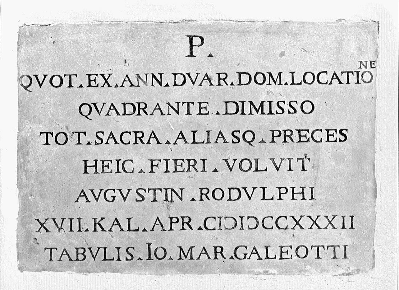 lapide commemorativa, opera isolata - ambito mantovano (secondo quarto sec. XVIII)