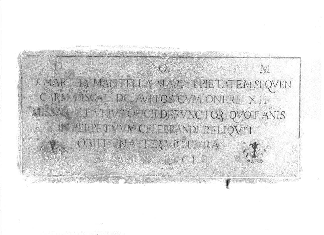lapide commemorativa, opera isolata - ambito mantovano (seconda metà sec. XVII)