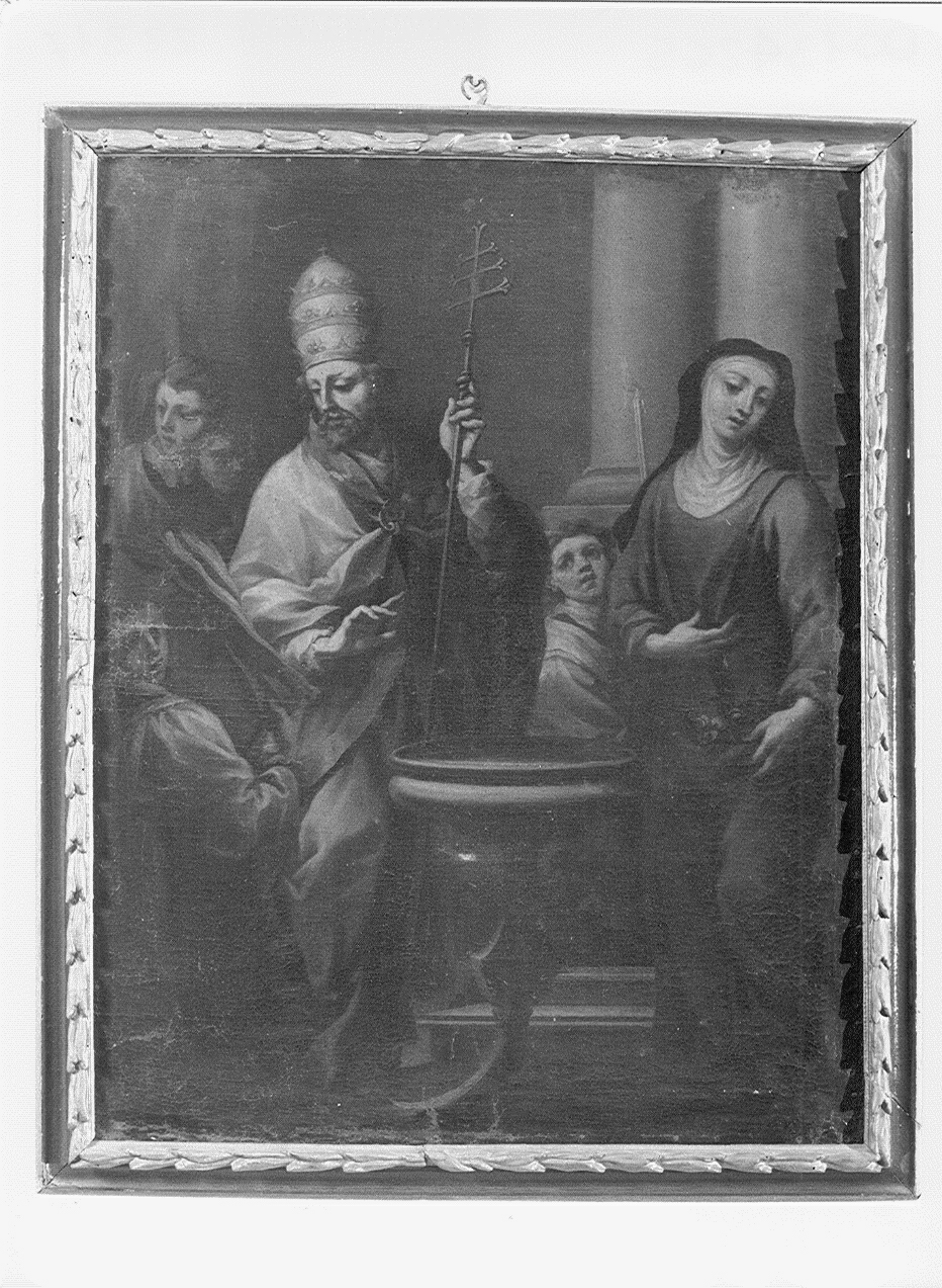 Papa e santa (dipinto, elemento d'insieme) di Fabbri Pietro detto dell'Oboe (prima metà sec. XVIII)