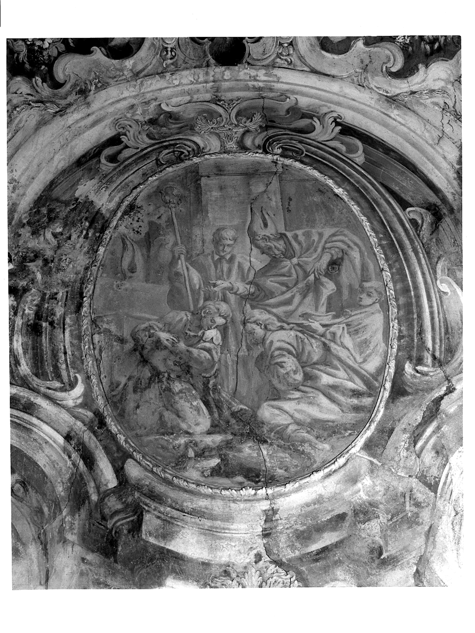 battesimo di due santi (?) (dipinto, elemento d'insieme) di Sassi Giovanni Battista (e aiuti) (sec. XVIII)