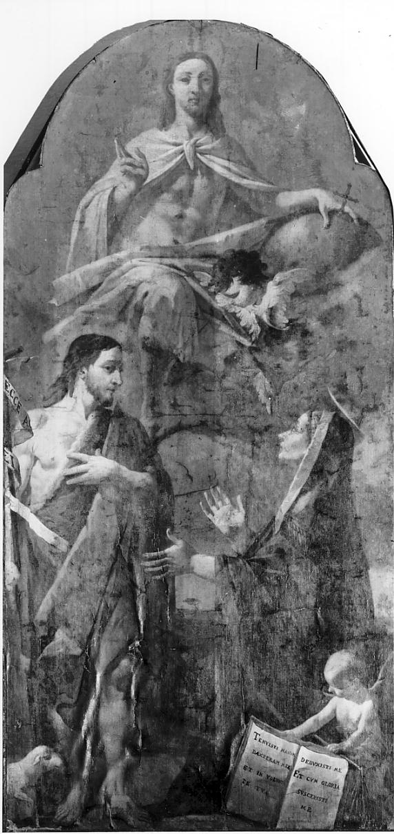 Padre Eterno, San Giovanni e Santa (dipinto, opera isolata) - ambito Italia settentrionale (metà sec. XVIII)