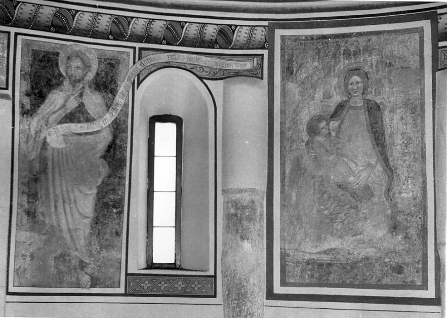 Madonna del Latte e Santo (dipinto, opera isolata) - ambito italiano (sec. XV)