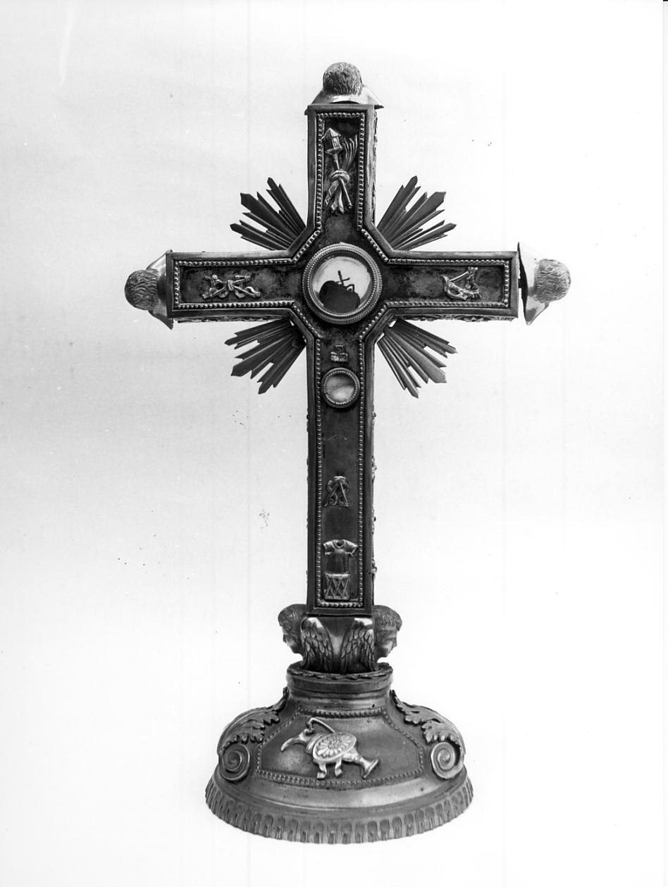 reliquiario - a croce, opera isolata - ambito lombardo (seconda metà sec. XIX)