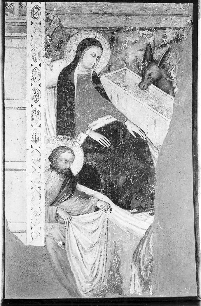 natività di Gesù (dipinto, frammento) - ambito lombardo (fine/inizio secc. XIV/ XV)