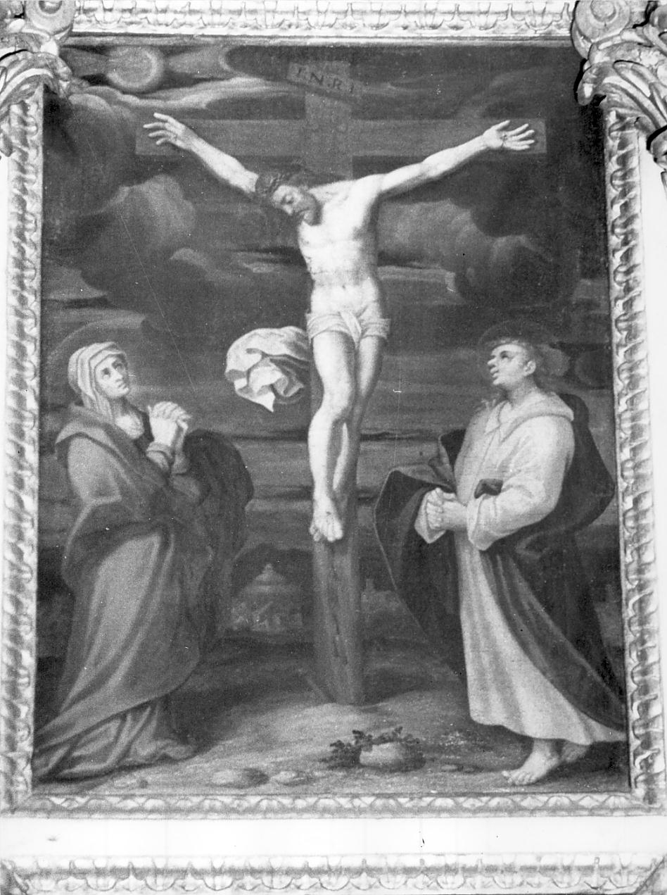 crocifissione di Cristo con la Madonna e con San Giovanni (dipinto, ciclo) di Mainardi Andrea detto Chiaveghino (attribuito) (sec. XVII)