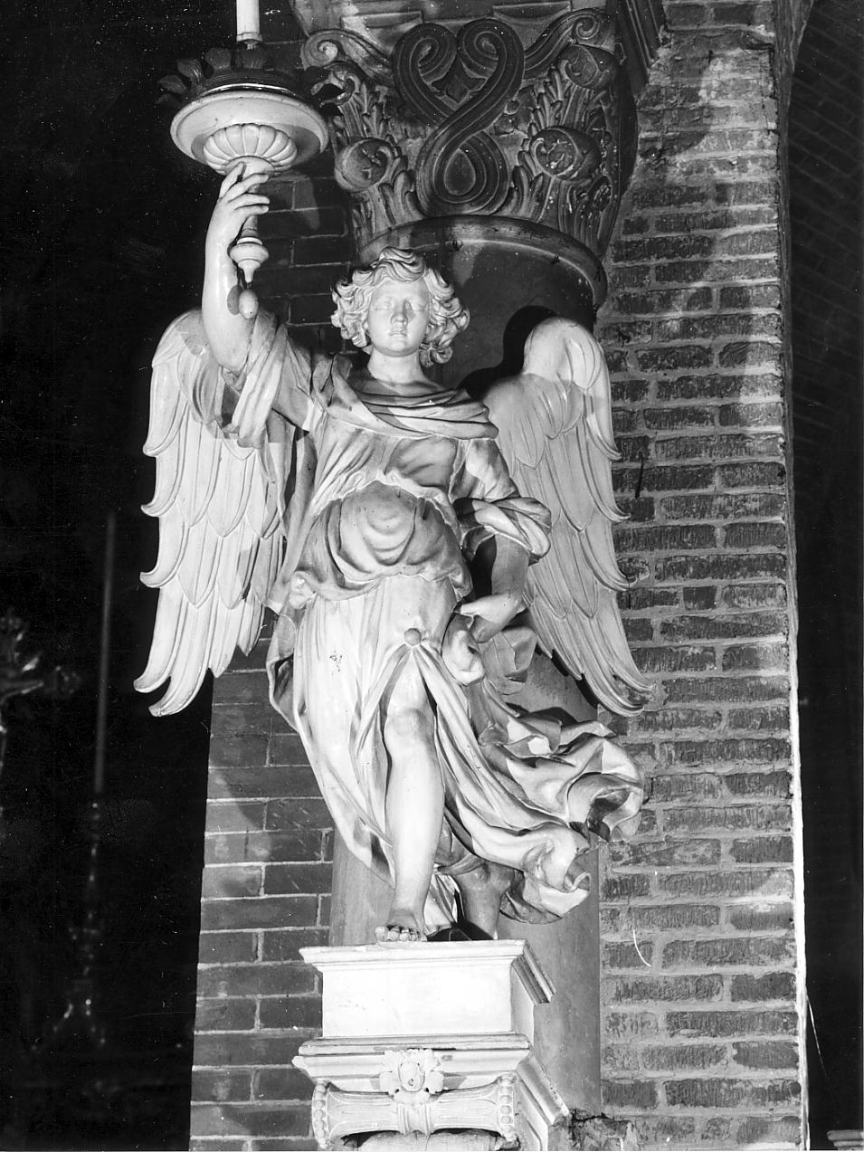 angelo (candelabro - a statua, opera isolata) - ambito cremonese (sec. XVIII)