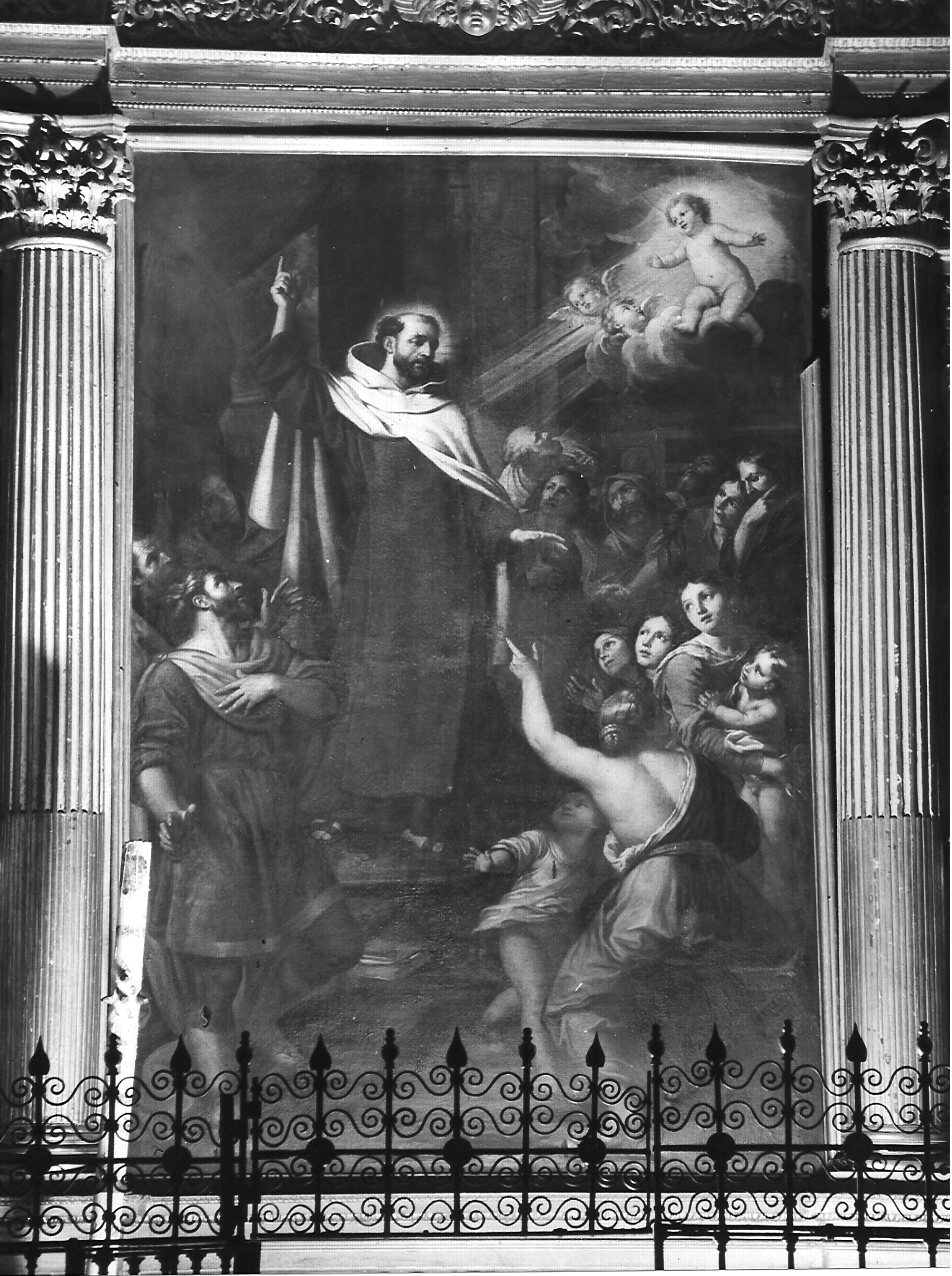 San Giovanni della croce che predica alla folla (dipinto, opera isolata) di De Longe Robert (attribuito) (sec. XVII)