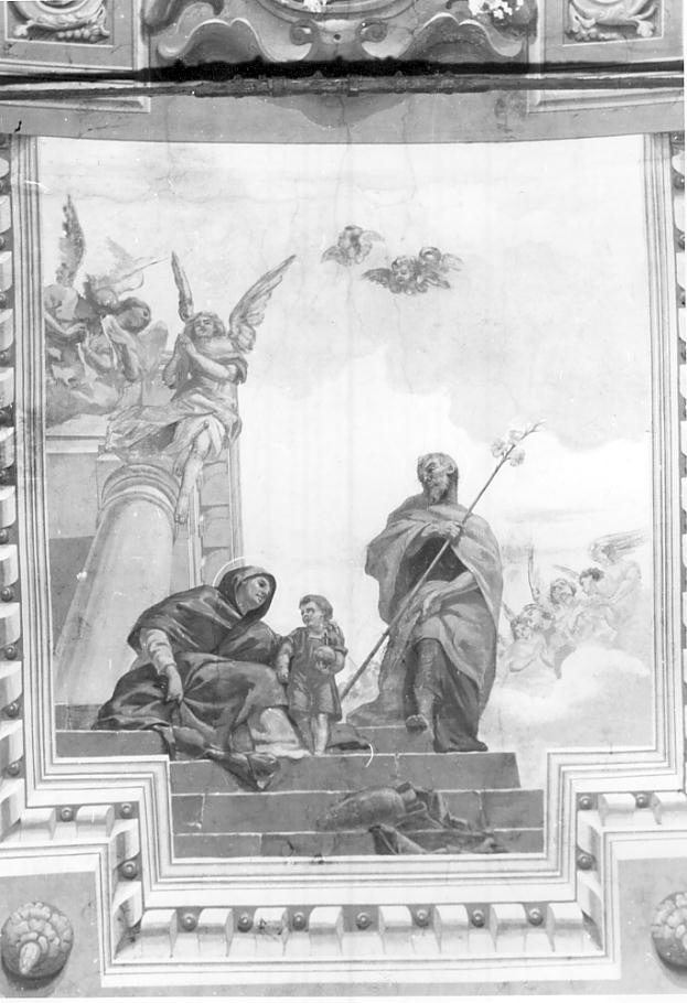 Sacra Famiglia (soffitto dipinto, ciclo) di Rama Camillo, Negretti Jacopo detto Palma il Giovane (sec. XVII)
