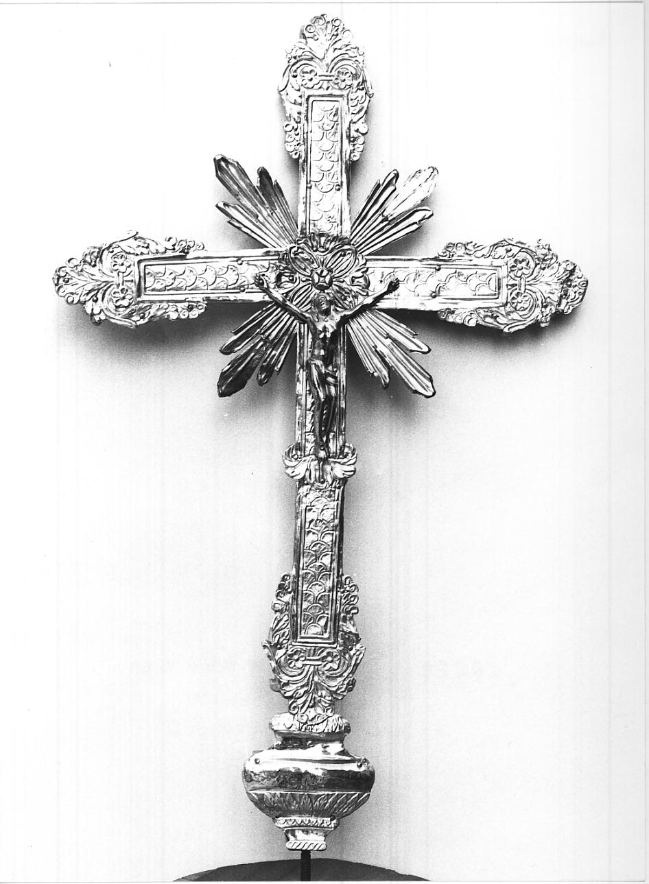 croce processionale, opera isolata - bottega parmense (seconda metà sec. XVIII)