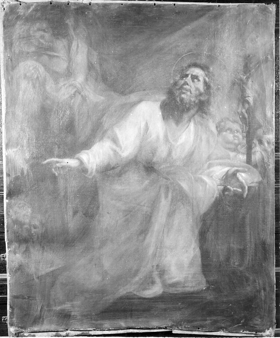 Sant'Omobono in preghiera (dipinto, opera isolata) di Borroni Giovan Angelo (sec. XVIII)