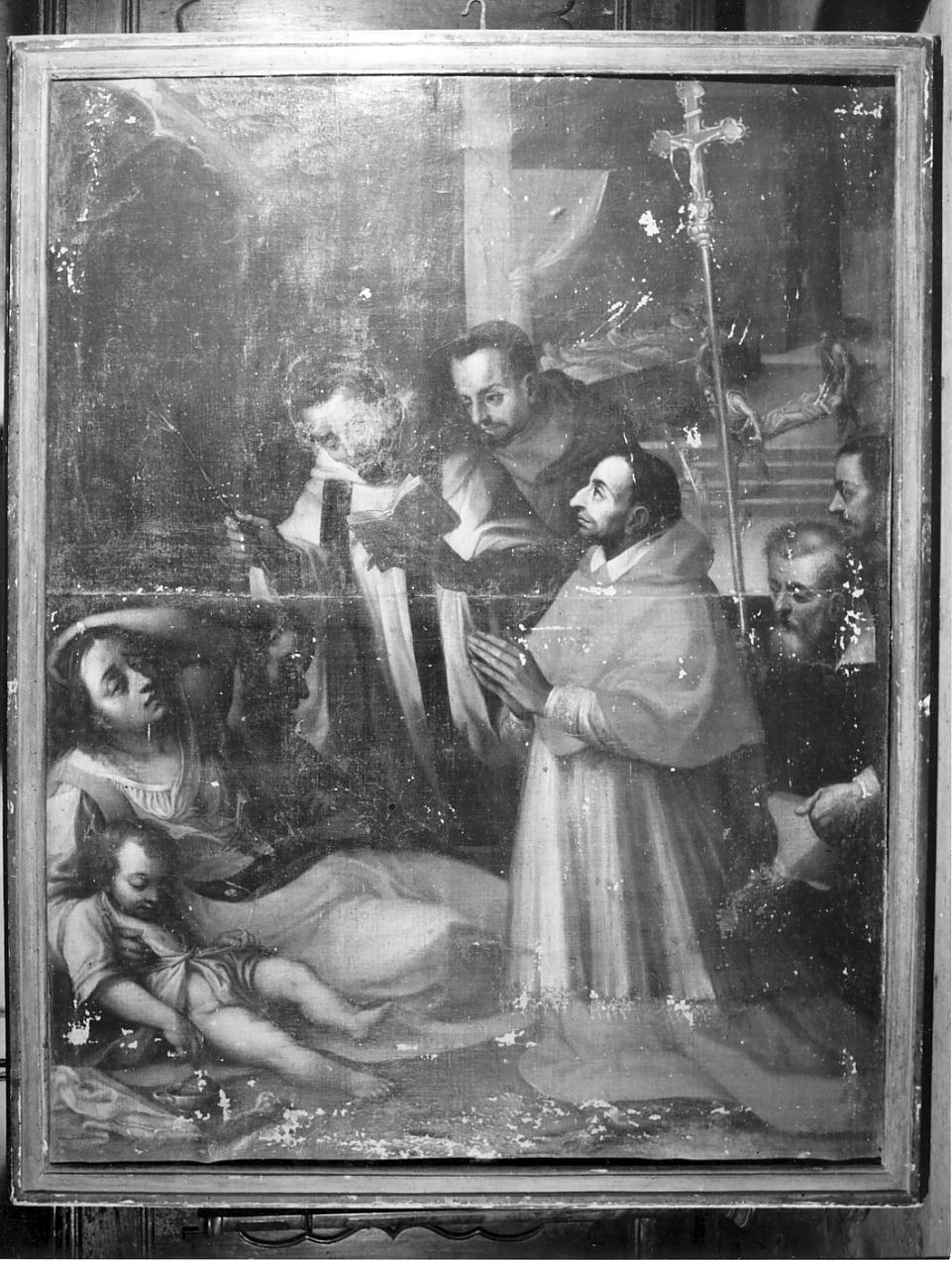 San Carlo Borromeo comunica gli appestati (dipinto, opera isolata) - ambito cremonese (prima metà sec. XVII)